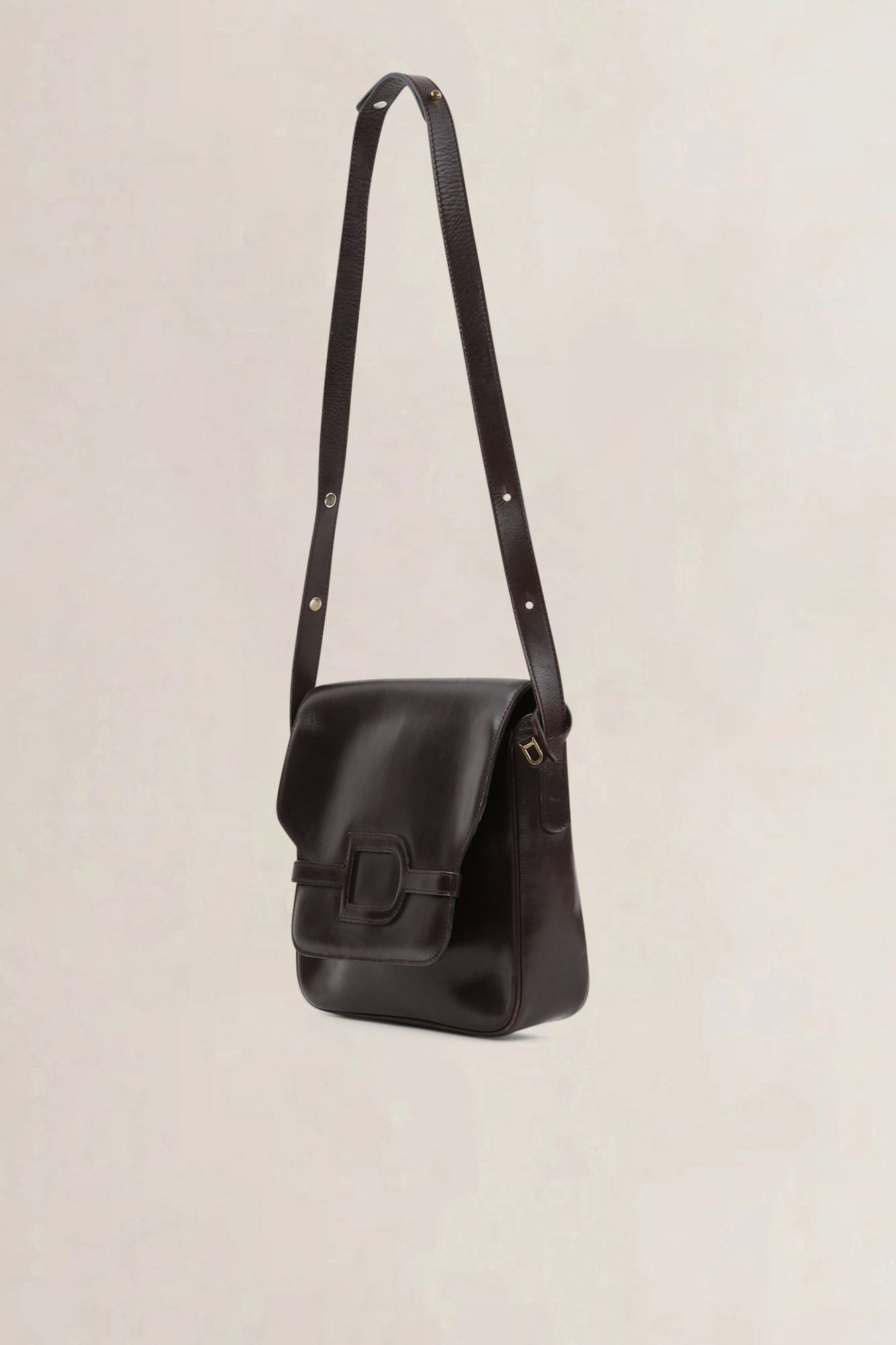 Delvaux Dark Brown Leather Crossbody Bag