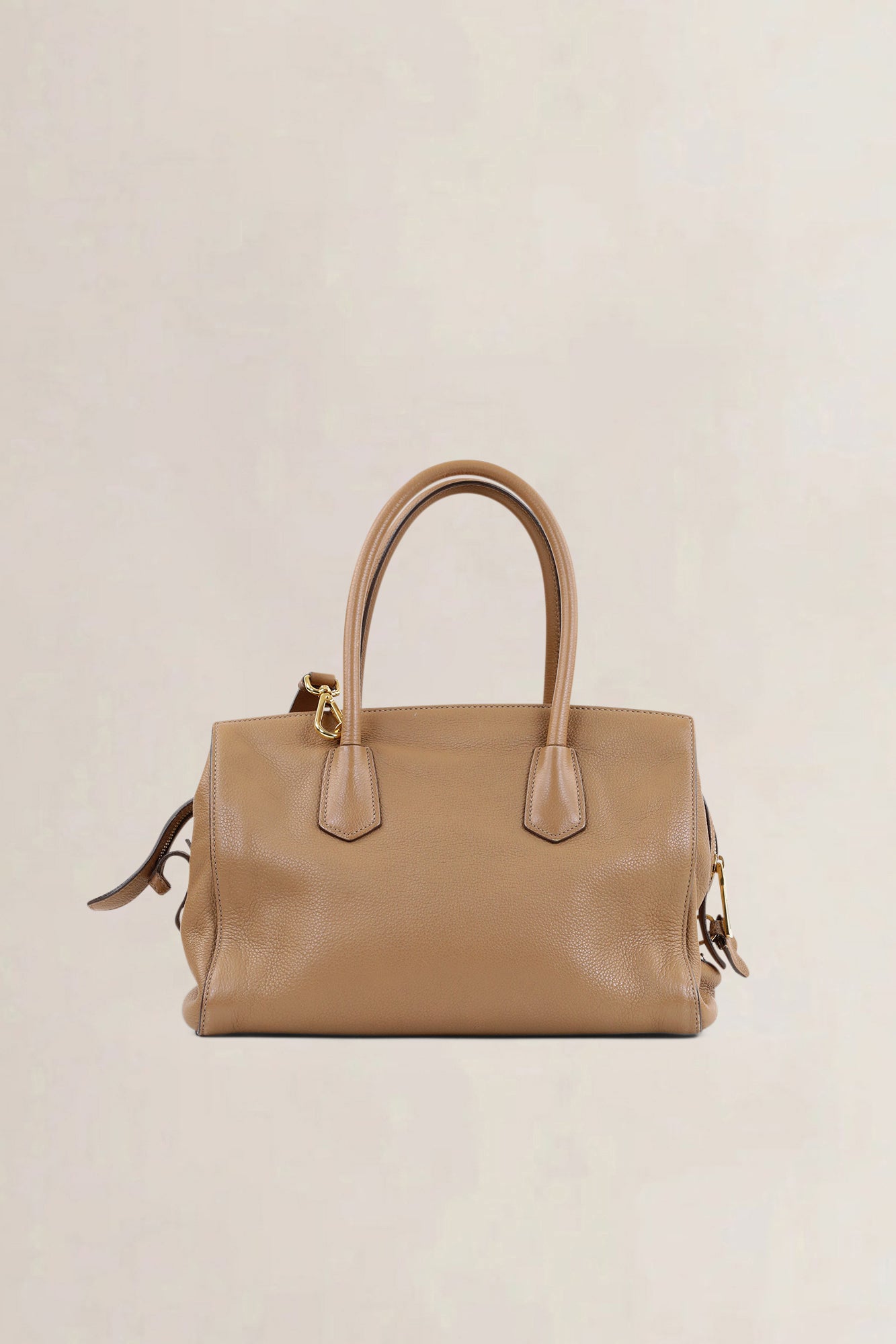 Prada Camel Vitello Daino Two Way Shoulder Bag
