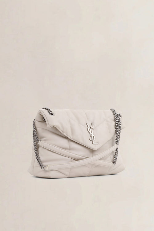 Saint Laurent White Loulou Large Shoulder Bag