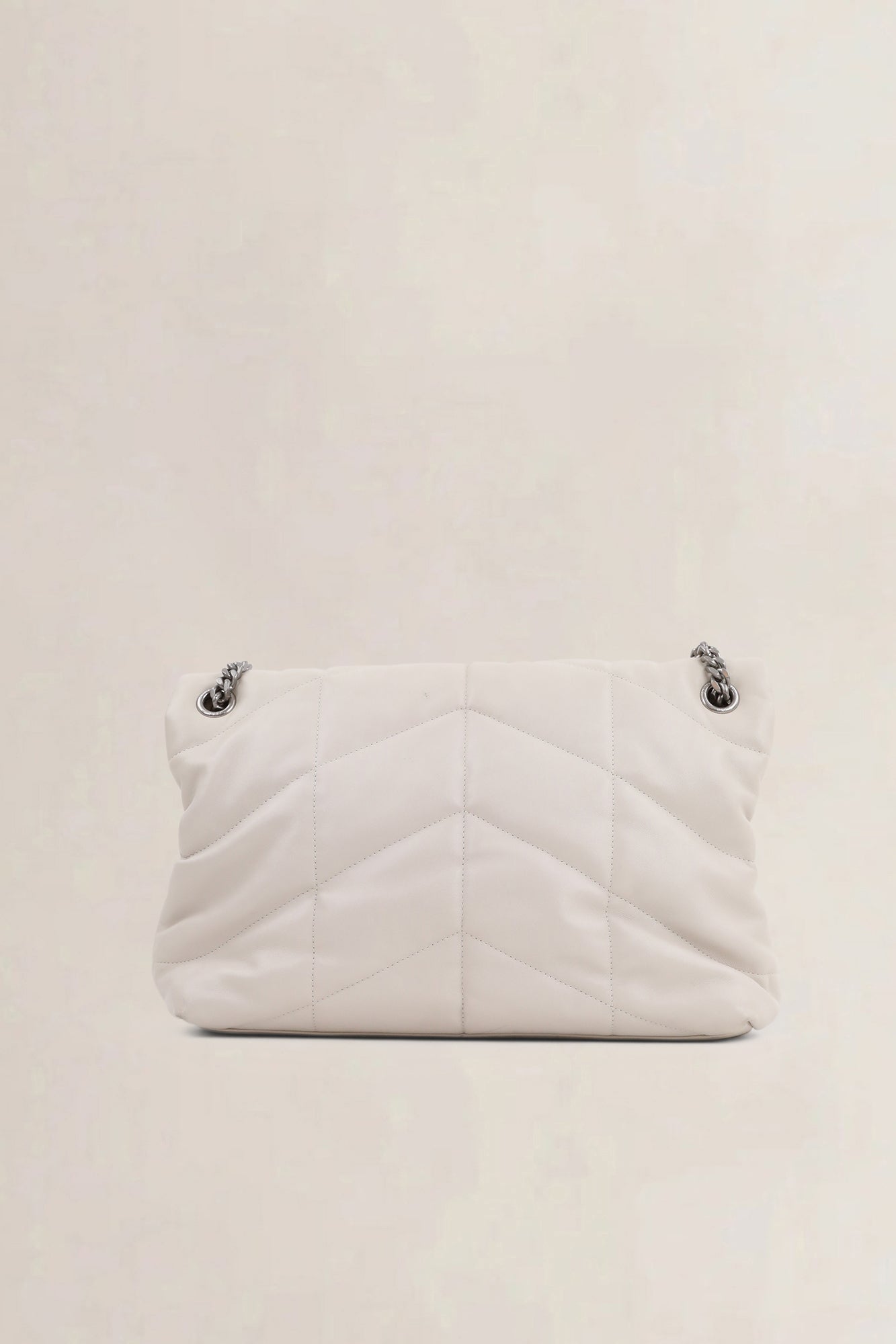 Saint Laurent White Loulou Large Shoulder Bag
