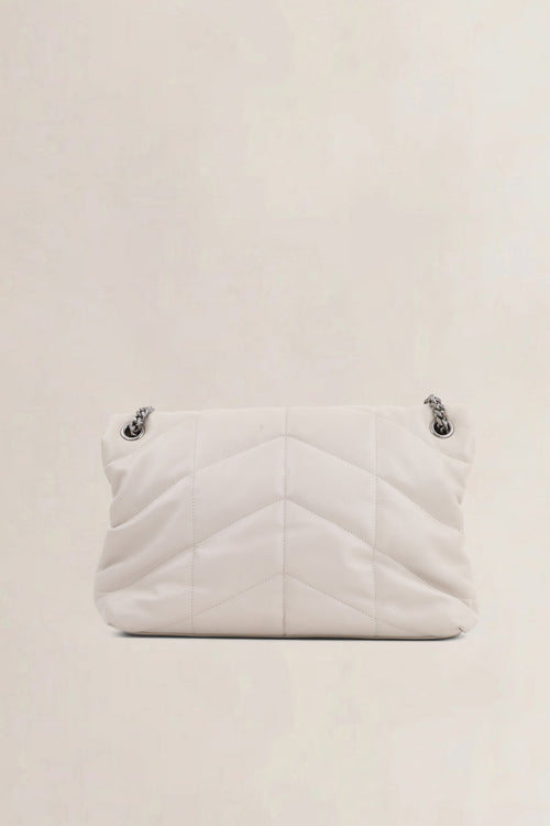 Saint Laurent White Loulou Large Shoulder Bag