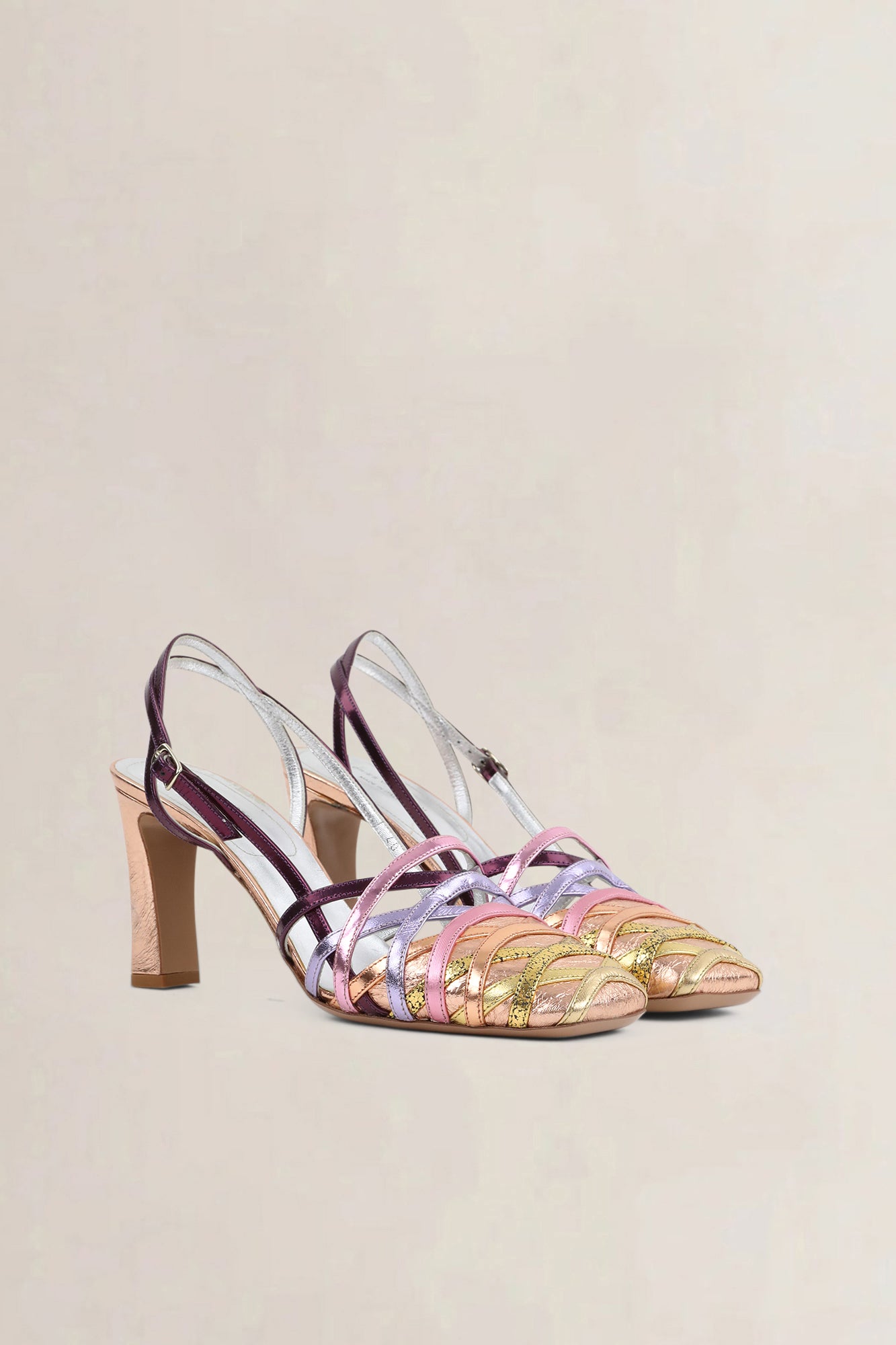 Dries Van Noten Multicolor Metallic Leather Pumps