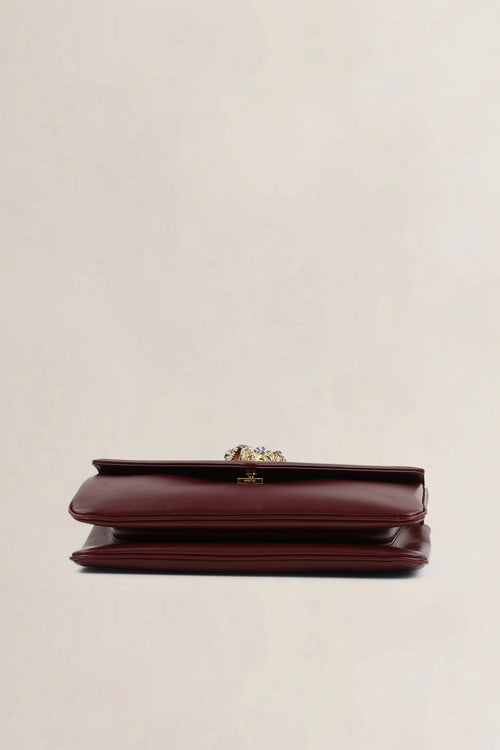 Gucci Dark Burgundy Rajah Tiger Head Crossbody Bag