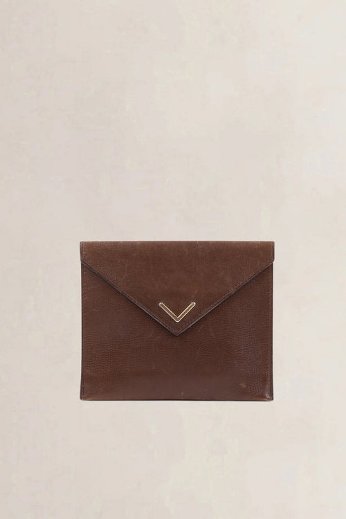 Delvaux Brown Leather V Wallet