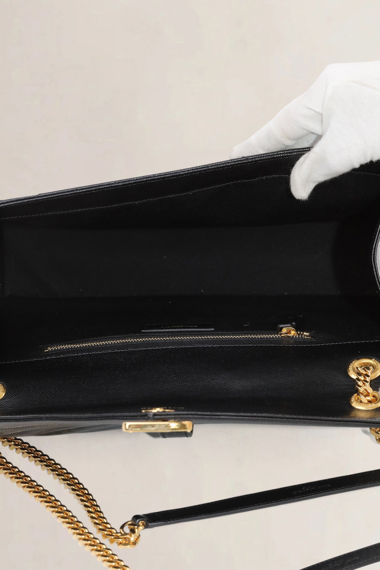 YSL Black Large Envelope Shoulder Bag