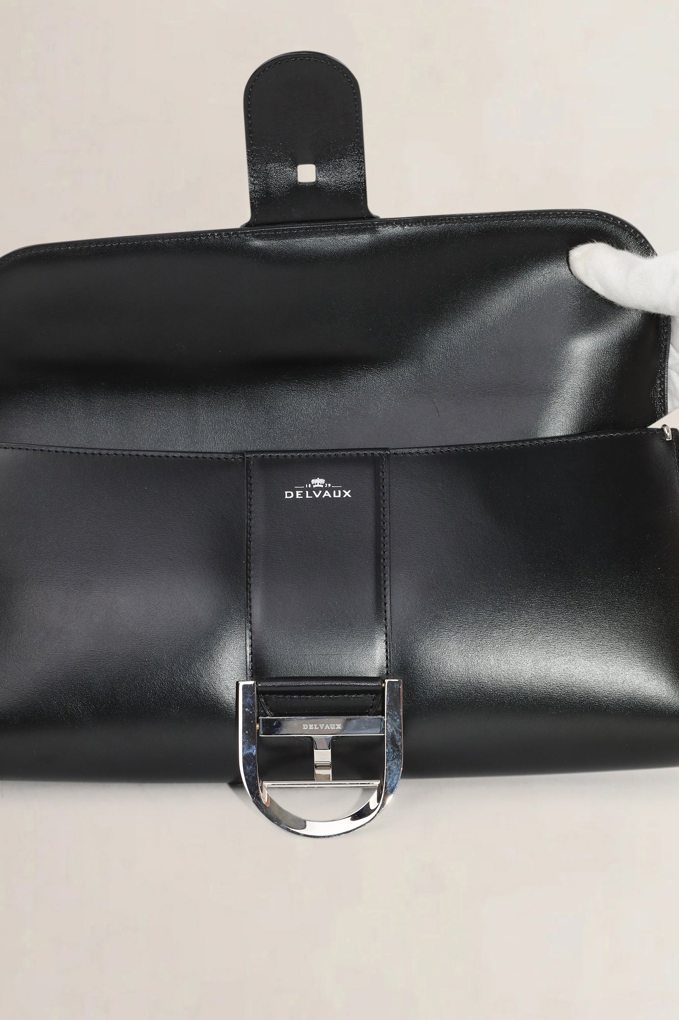 Delvaux Black Leather Brillant Clutch