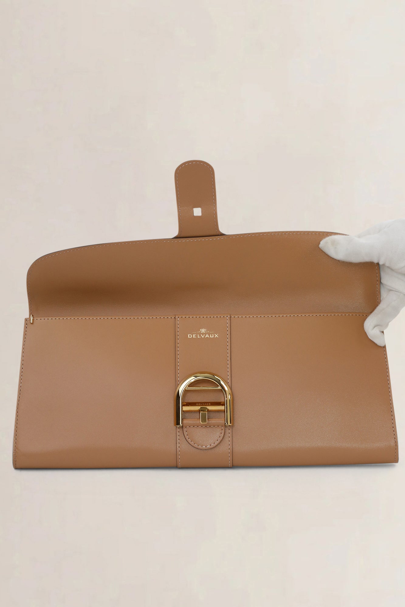 Delvaux Tan Leather Brillant Clutch
