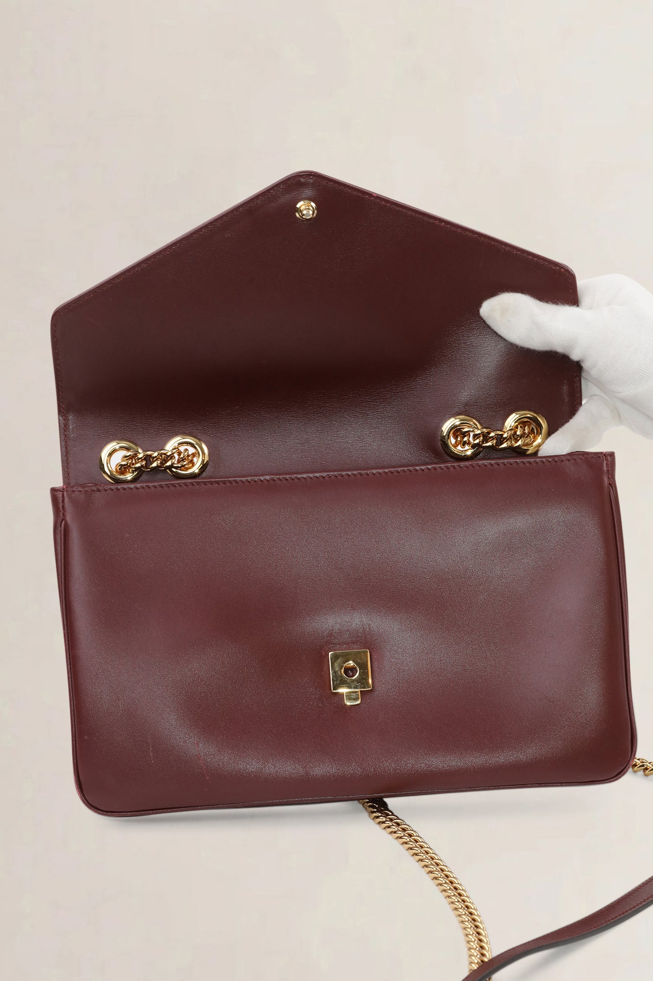 Gucci Dark Burgundy Rajah Tiger Head Crossbody Bag