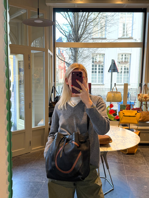 Delvaux Black/Brown Desert Crossbody Bag