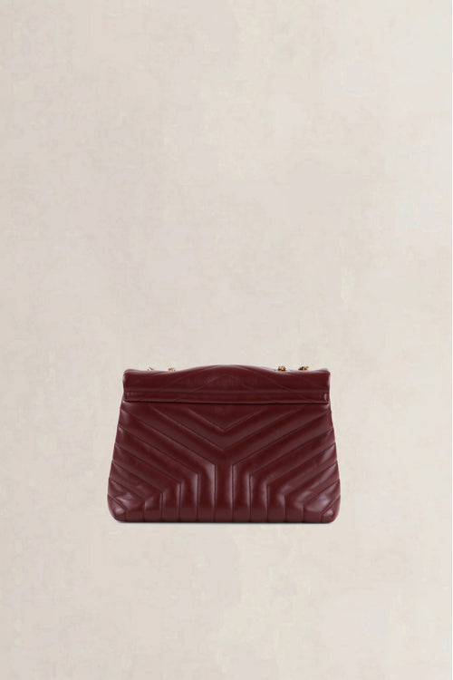 Saint Laurent Burgundy Loulou Medium Calfskin Shoulder Bag
