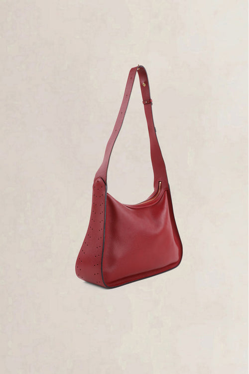 Delvaux Rosso Pensée Jumping Calf Shoulder Bag