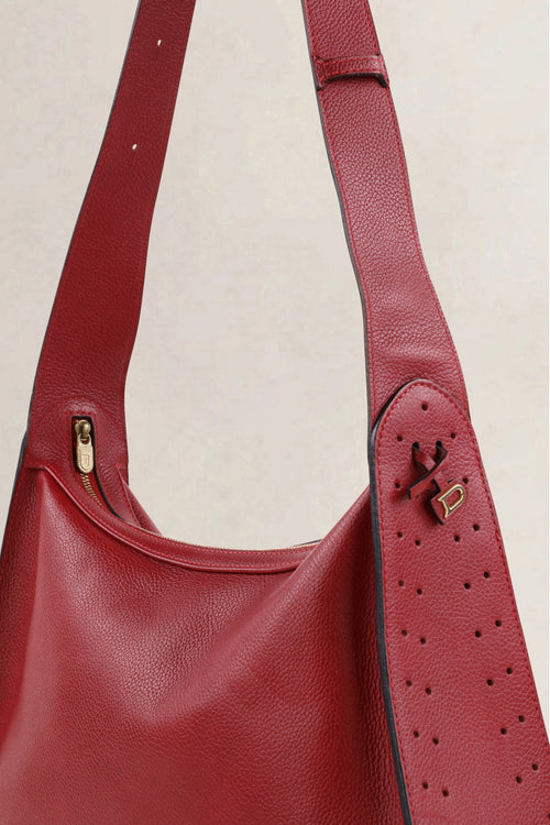 Delvaux Rosso Pensée Jumping Calf Shoulder Bag