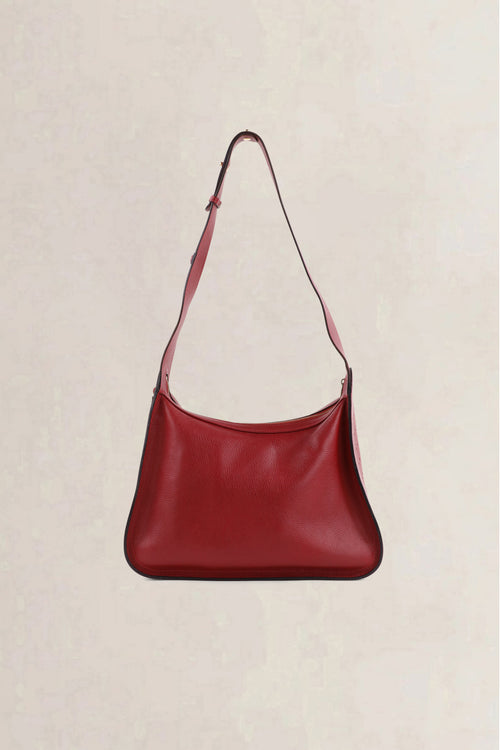 Delvaux Rosso Pensée Jumping Calf Shoulder Bag