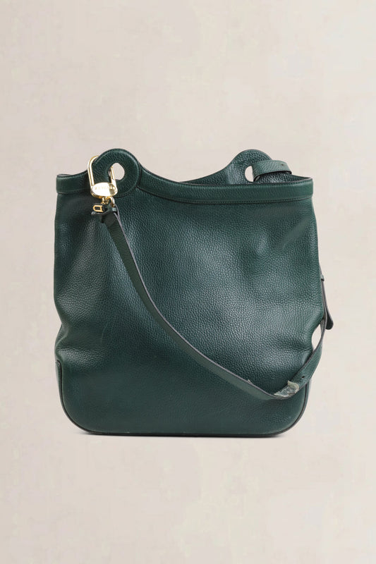 Delvaux Green Leather Shoulder Bag