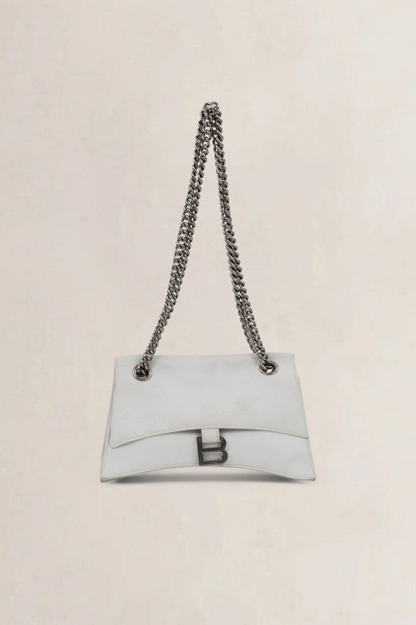 Balenciaga White Small Crush Chain Bag