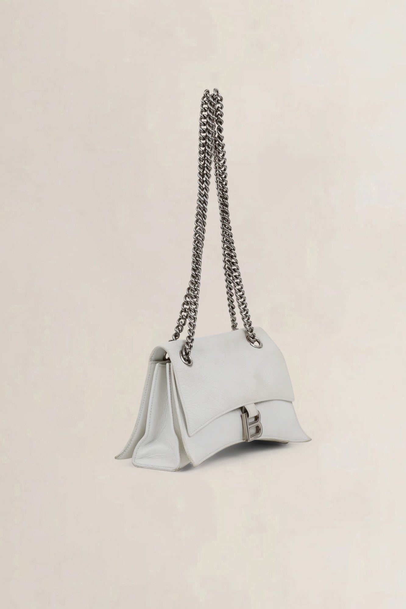 Balenciaga White Small Crush Chain Bag