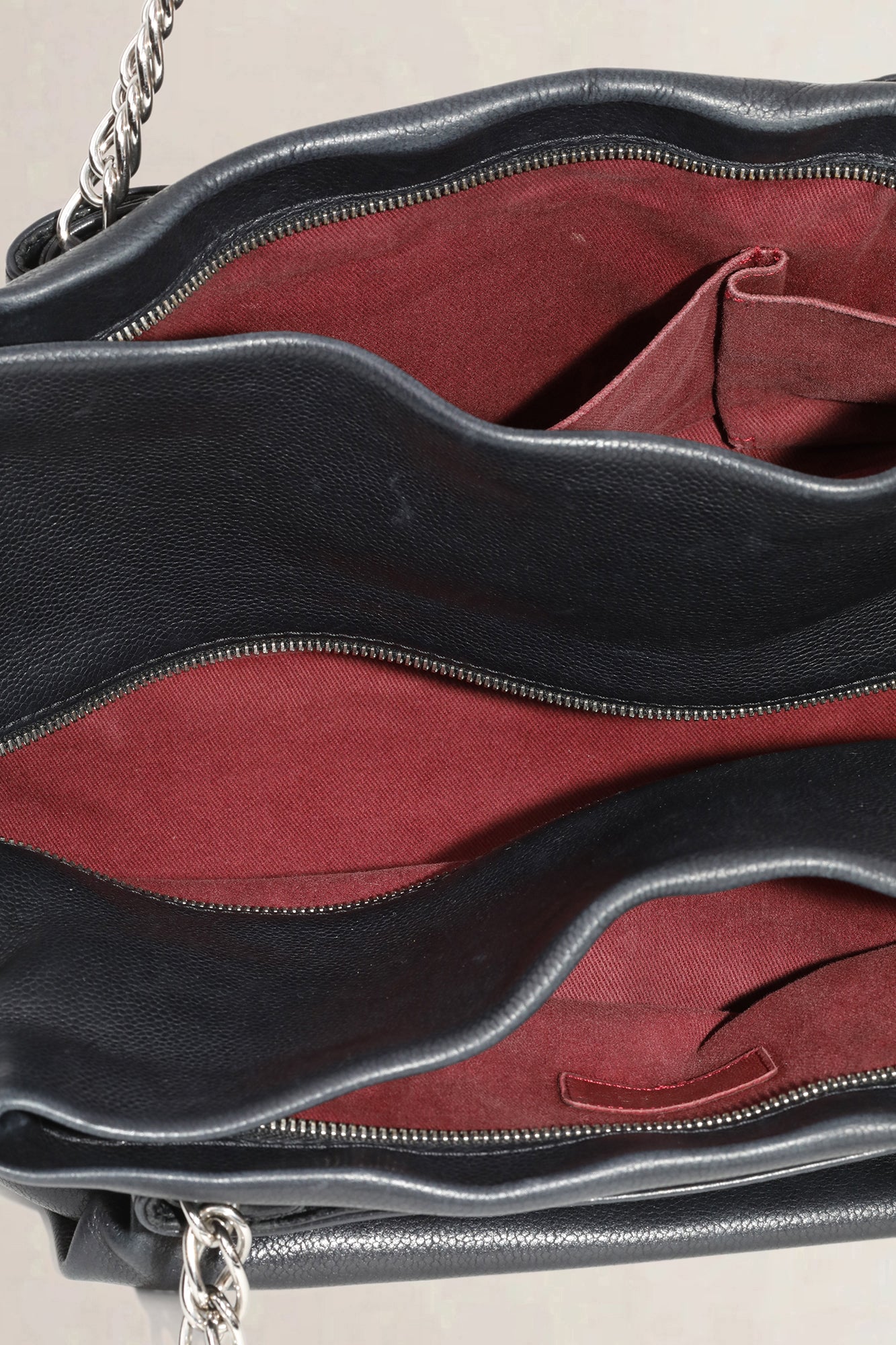 Chanel Black Leather CC Tuck Shopper Shoulder Bag