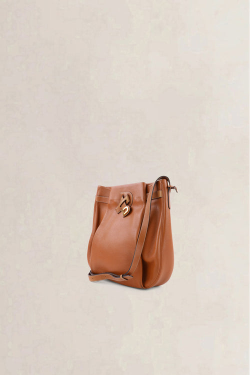 Delvaux Cognac Bannière Jumping Calf Crossbody Bag