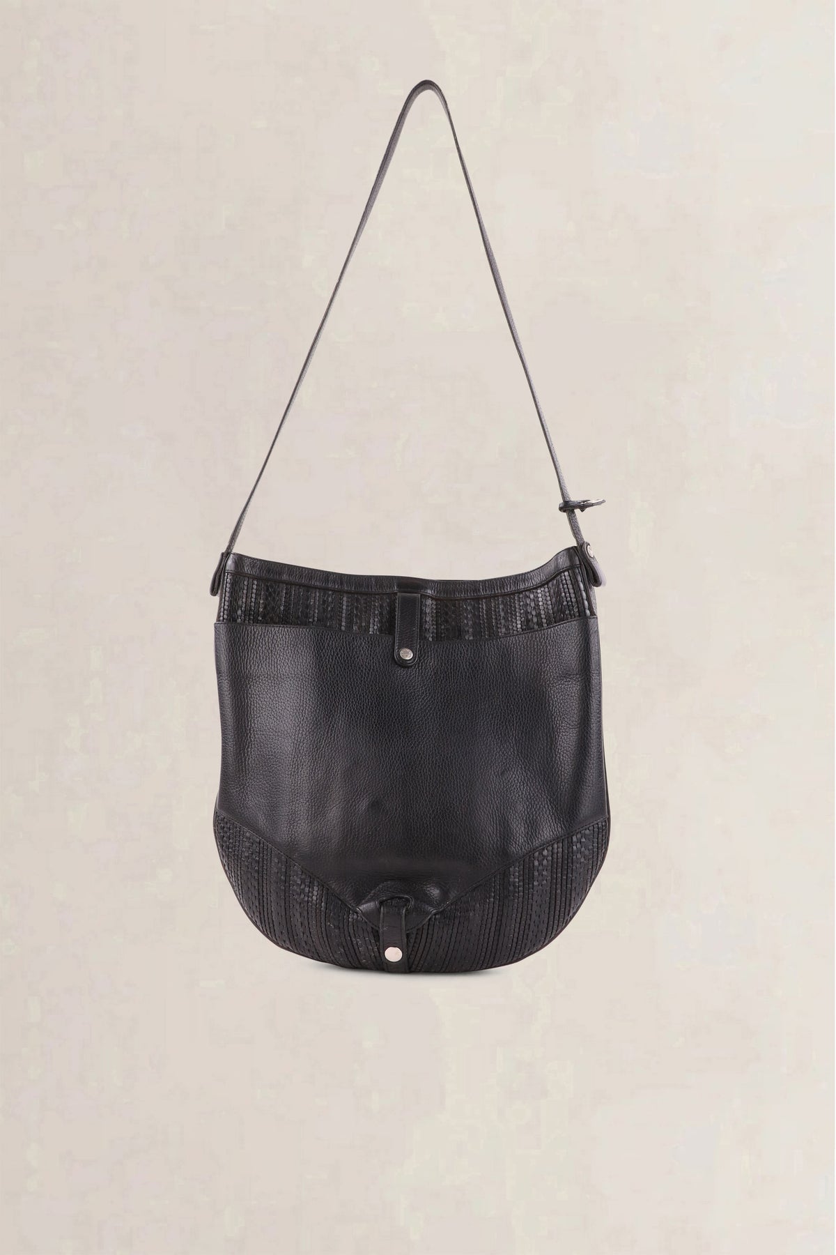 Delvaux Vintage Black Toile de Cuir Bag & Pouch Set