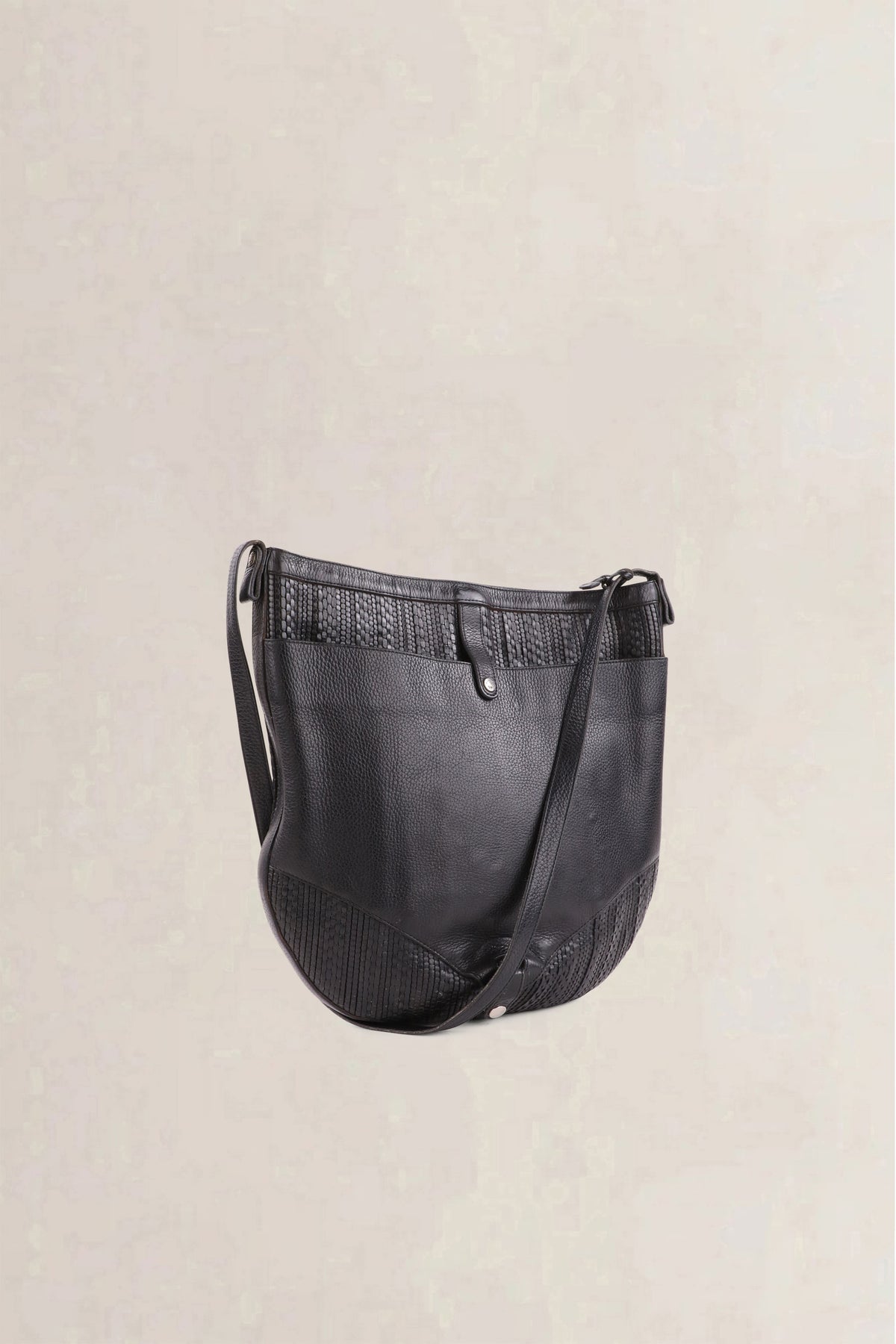 Delvaux Vintage Black Toile de Cuir Bag & Pouch Set