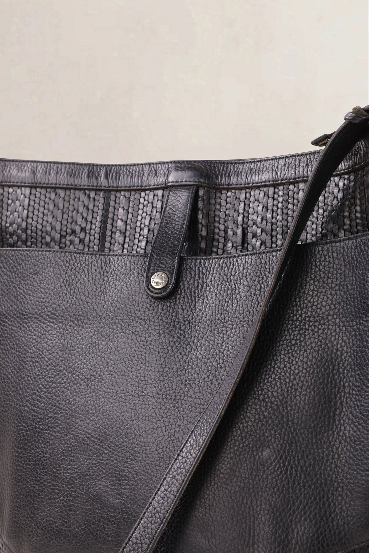 Delvaux Vintage Black Toile de Cuir Bag & Pouch Set