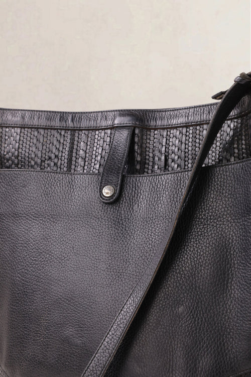 Delvaux Vintage Black Toile de Cuir Bag & Pouch Set
