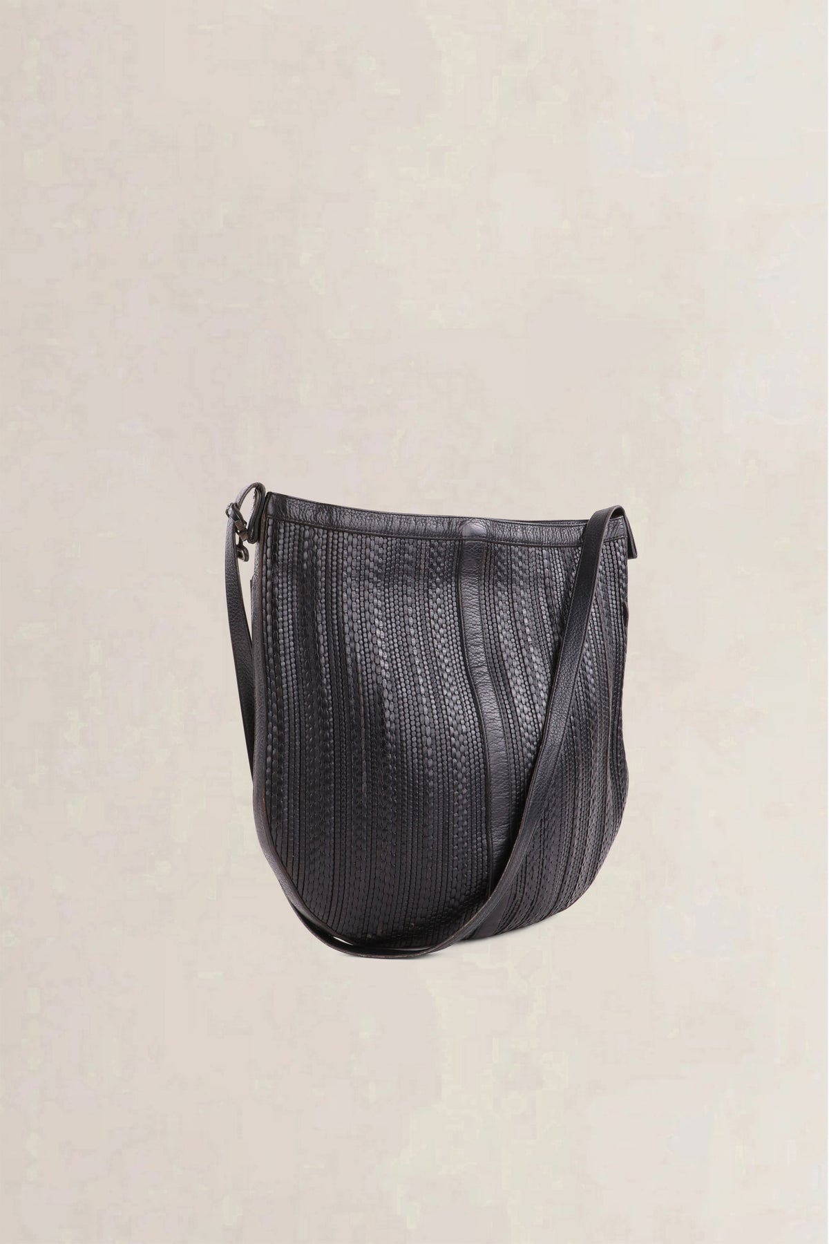 Delvaux Vintage Black Toile de Cuir Bag & Pouch Set
