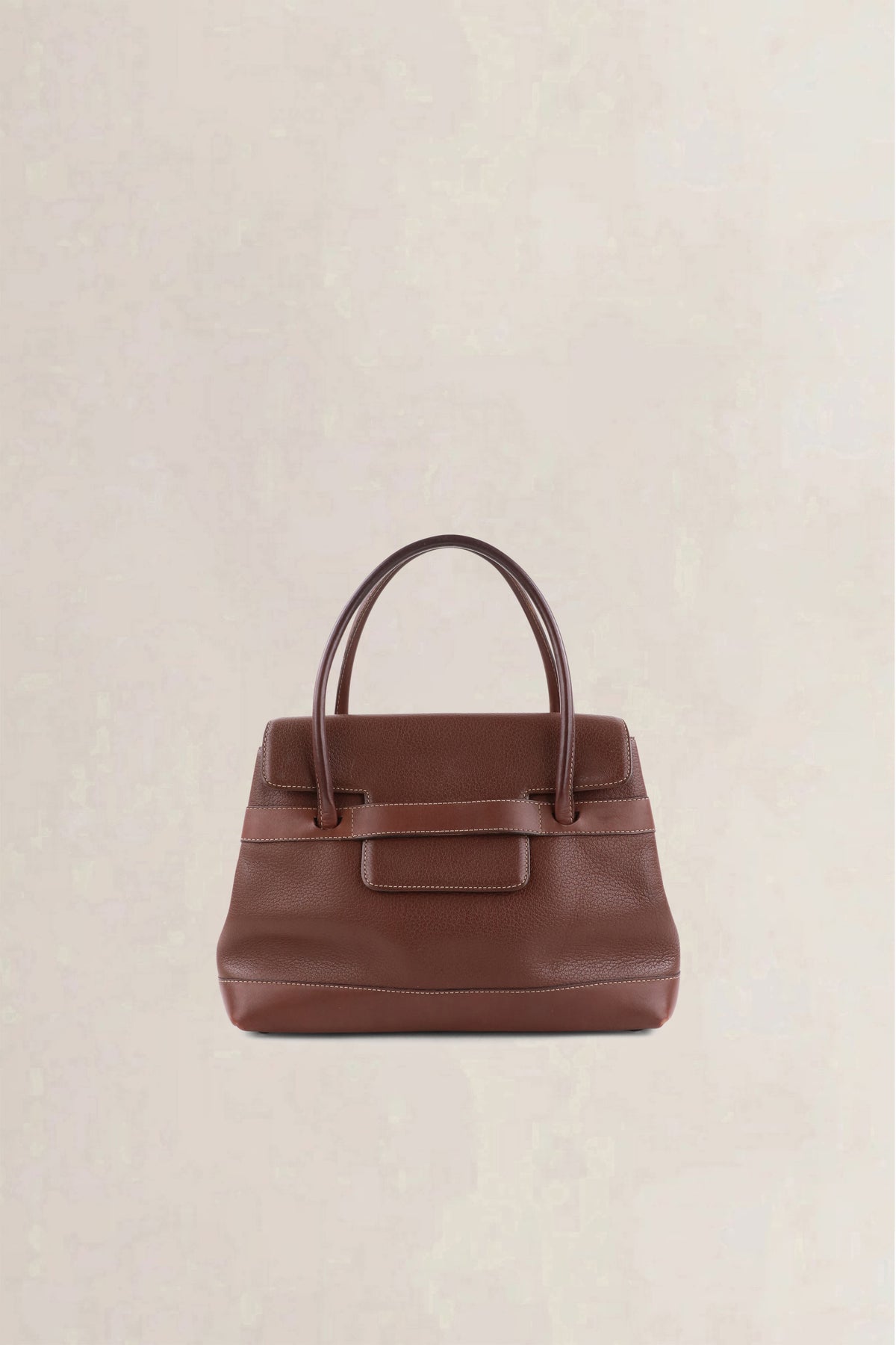 Delvaux Dark Brown Deux Le Dix Top Handle Bag