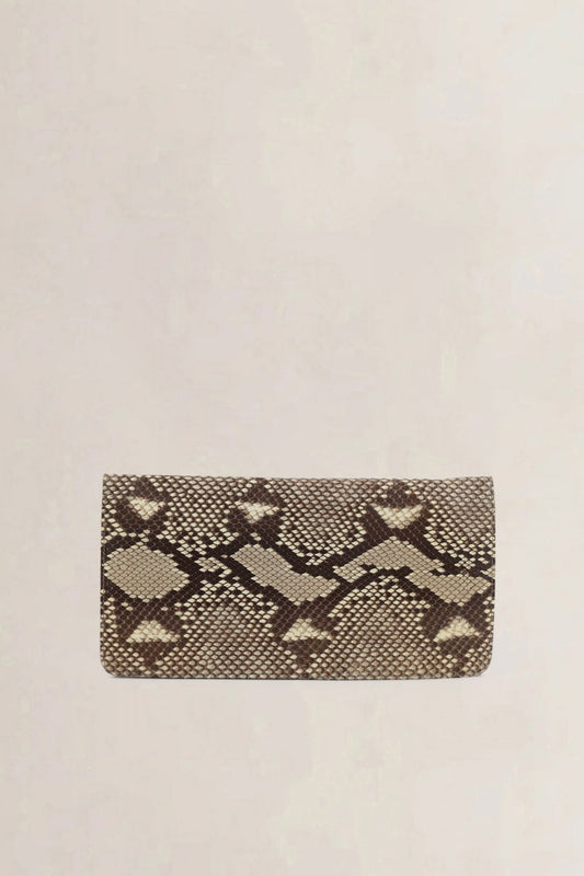 Dries Van Noten Python Printed Leather Clutch
