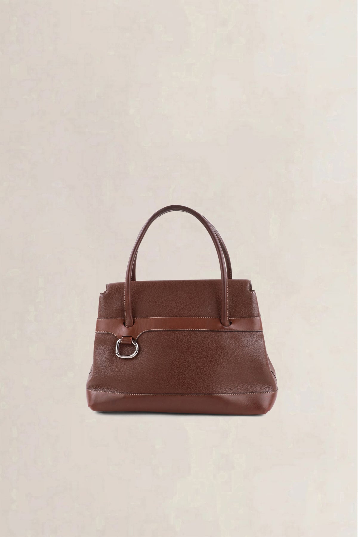Delvaux Dark Brown Deux Le Dix Top Handle Bag