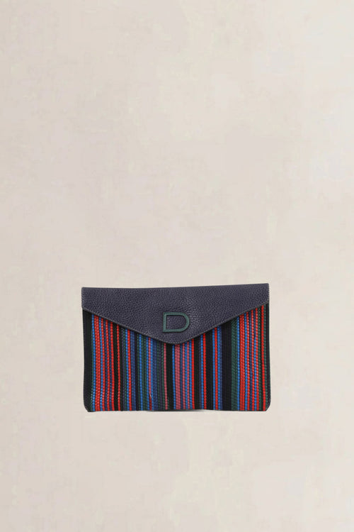 Delvaux Blue/Red/Green Toile De Cuir Clutch