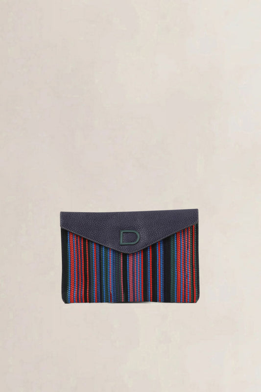 Delvaux Blue/Red/Green Toile De Cuir Clutch
