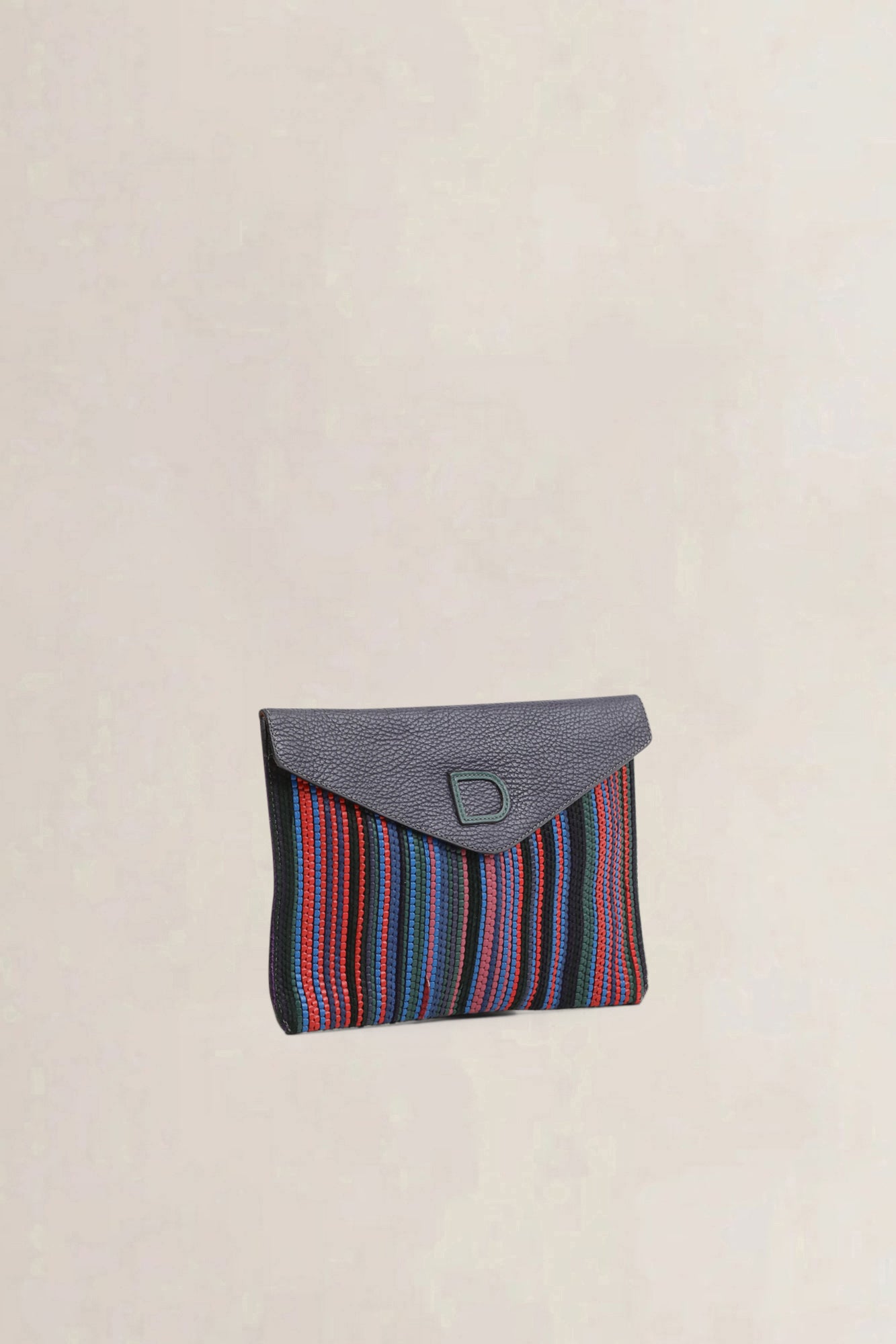 Delvaux Blue/Red/Green Toile De Cuir Clutch