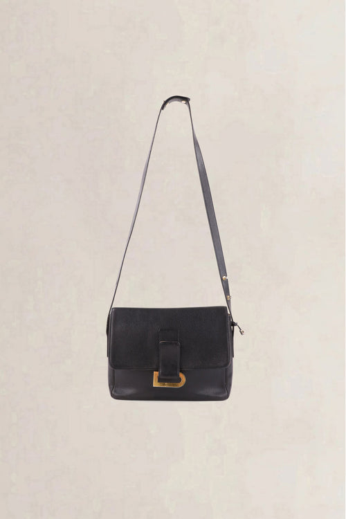 Delvaux Black Poirier Jumping Calf Crossbody Bag