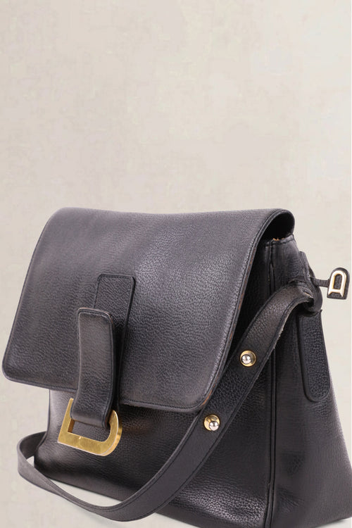 Delvaux Black Poirier Jumping Calf Crossbody Bag