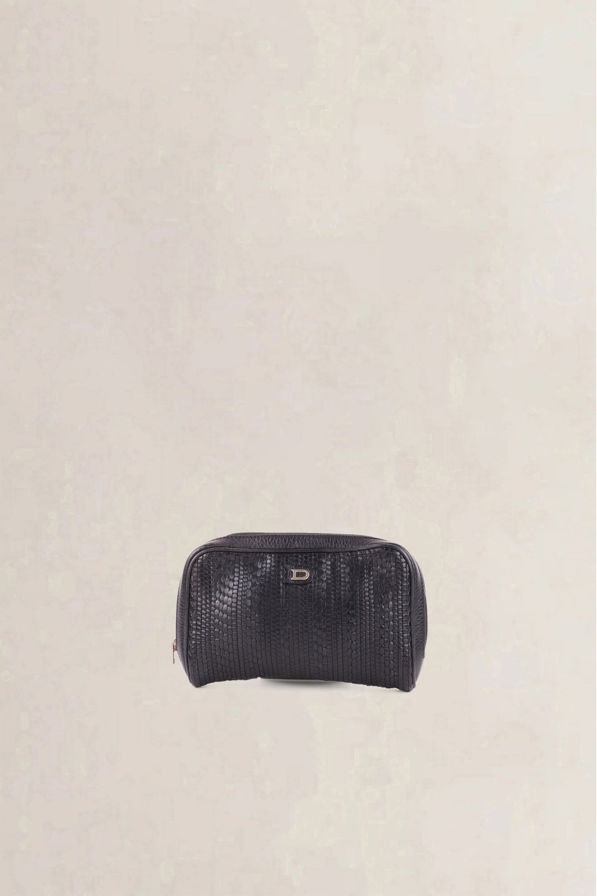 Delvaux Vintage Black Toile de Cuir Bag & Pouch Set