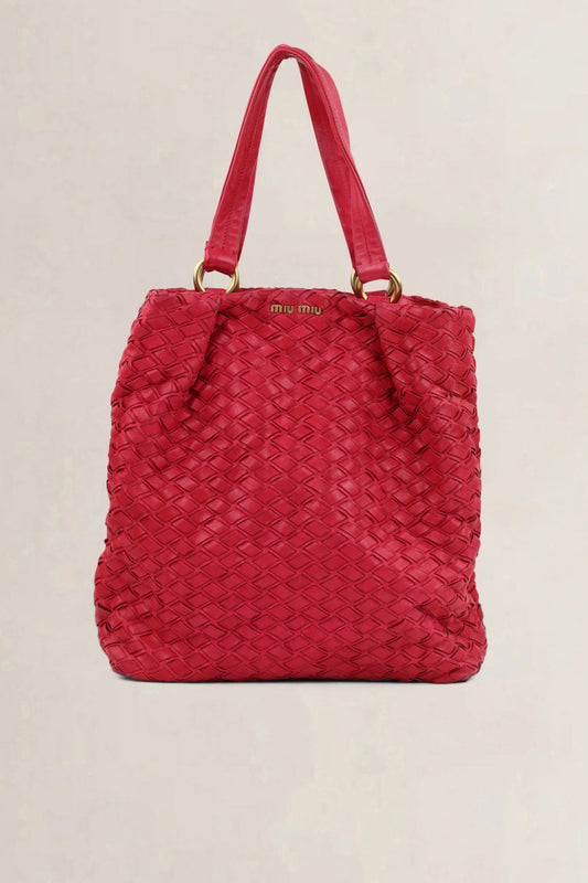 Miu Miu Red Leather Shoulder Bag
