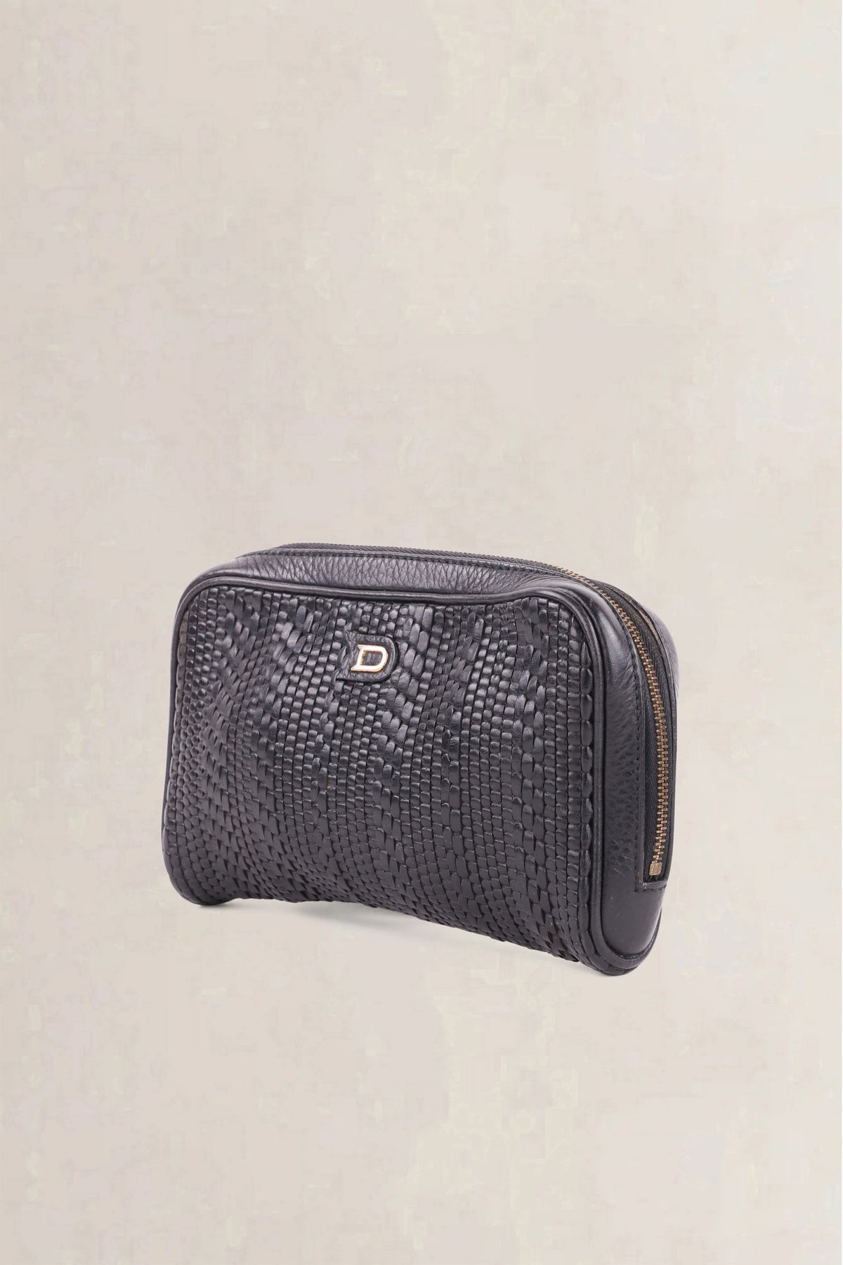 Delvaux Vintage Black Toile de Cuir Bag & Pouch Set