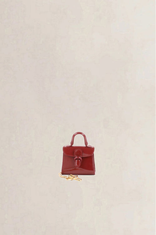 Delvaux Burgundy Vernis Brillant Bag Charm