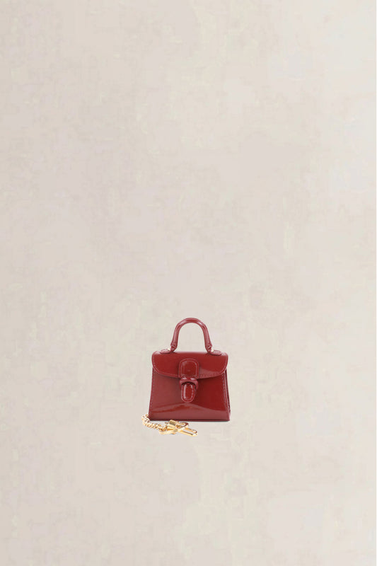Delvaux Burgundy Vernis Brillant Bag Charm