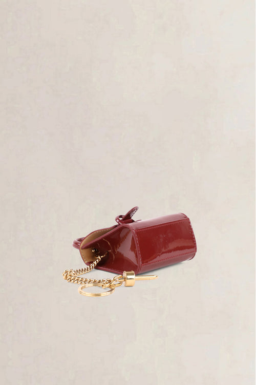 Delvaux Burgundy Vernis Brillant Bag Charm