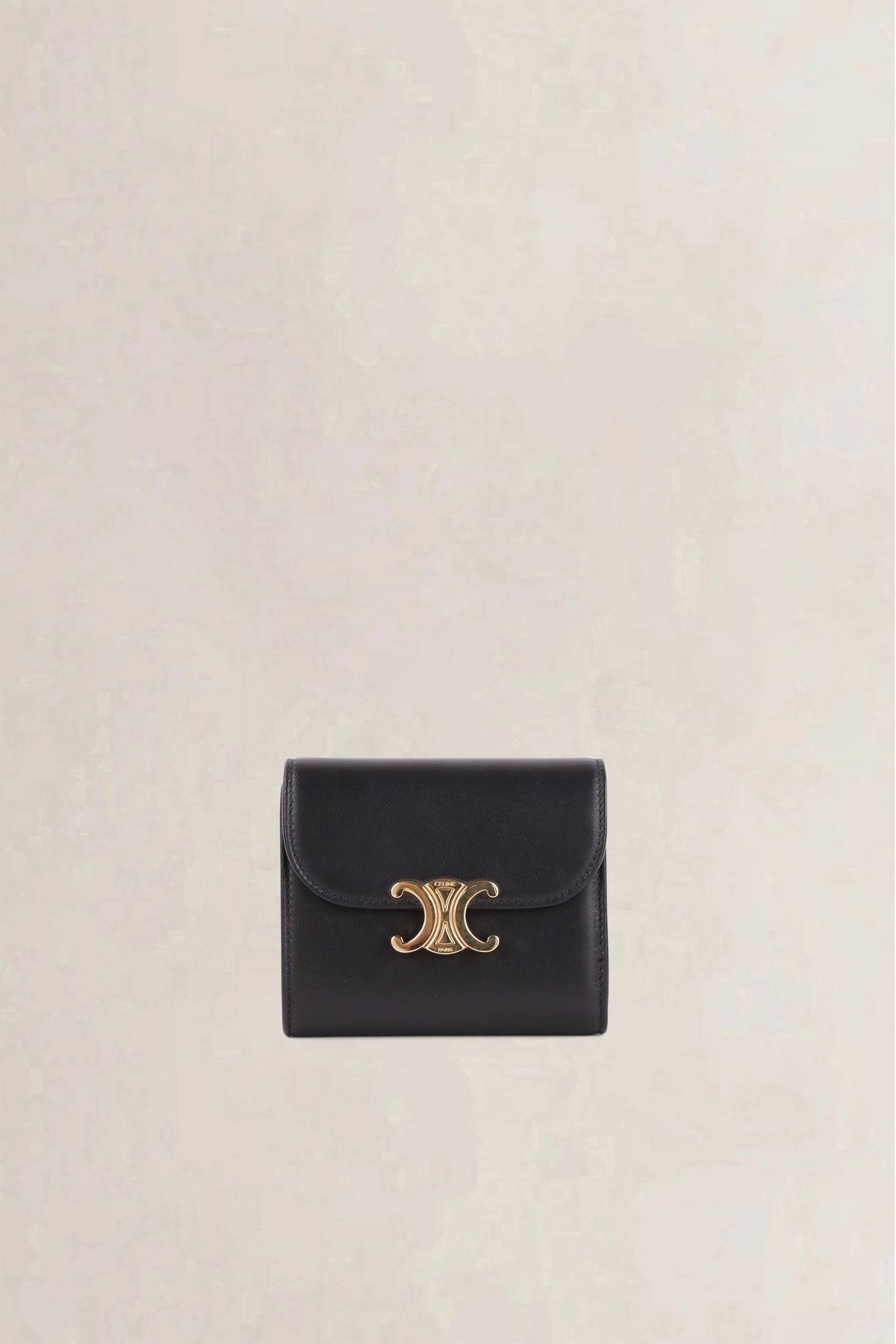 Céline Triomphe Black Trifold Wallet
