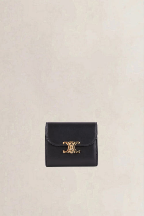 Céline Triomphe Black Trifold Wallet