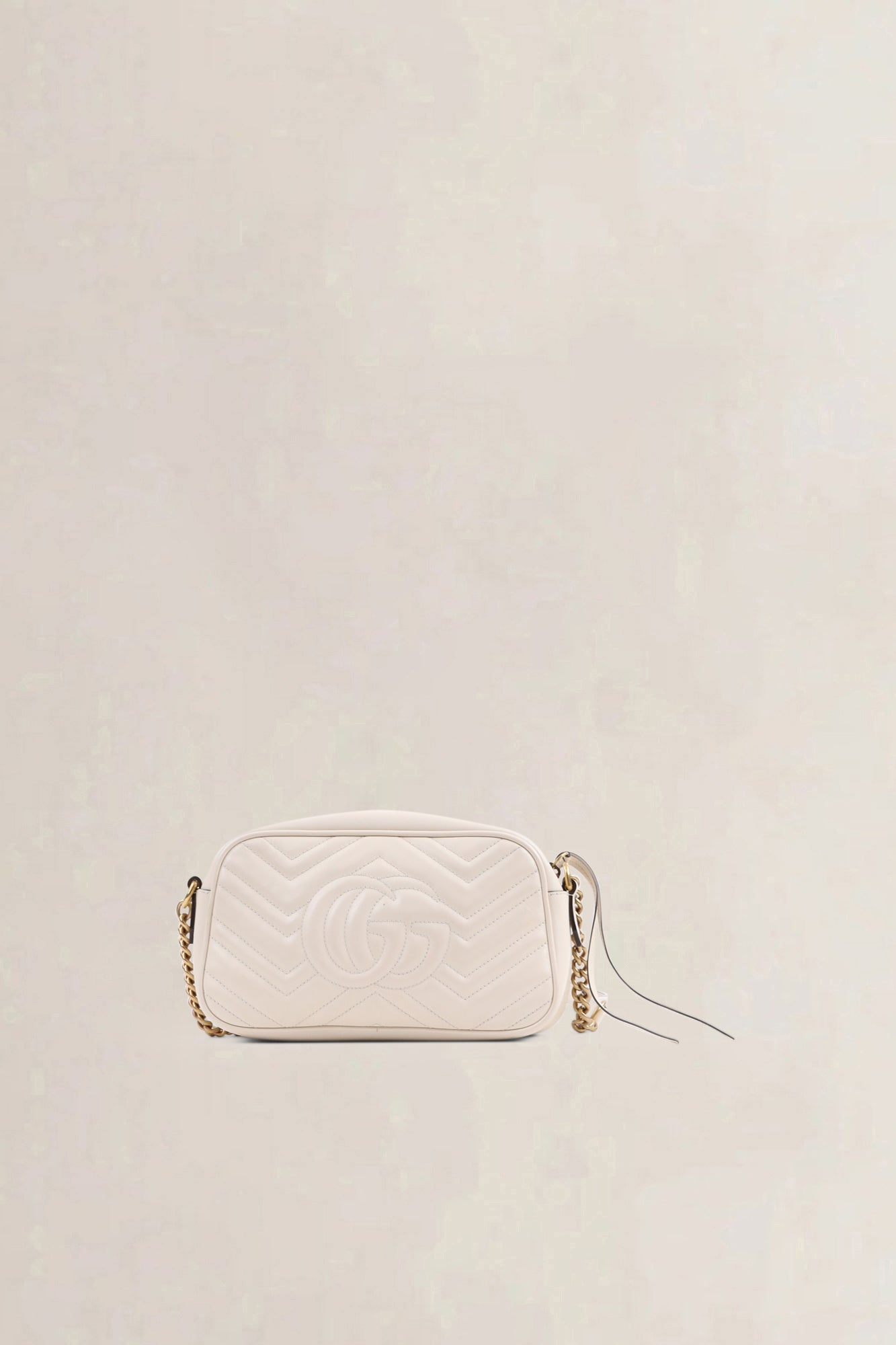 Gucci White Marmont Camera Crossbody Bag