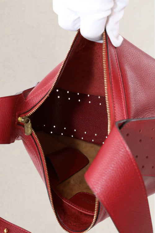 Delvaux Rosso Pensée Jumping Calf Shoulder Bag