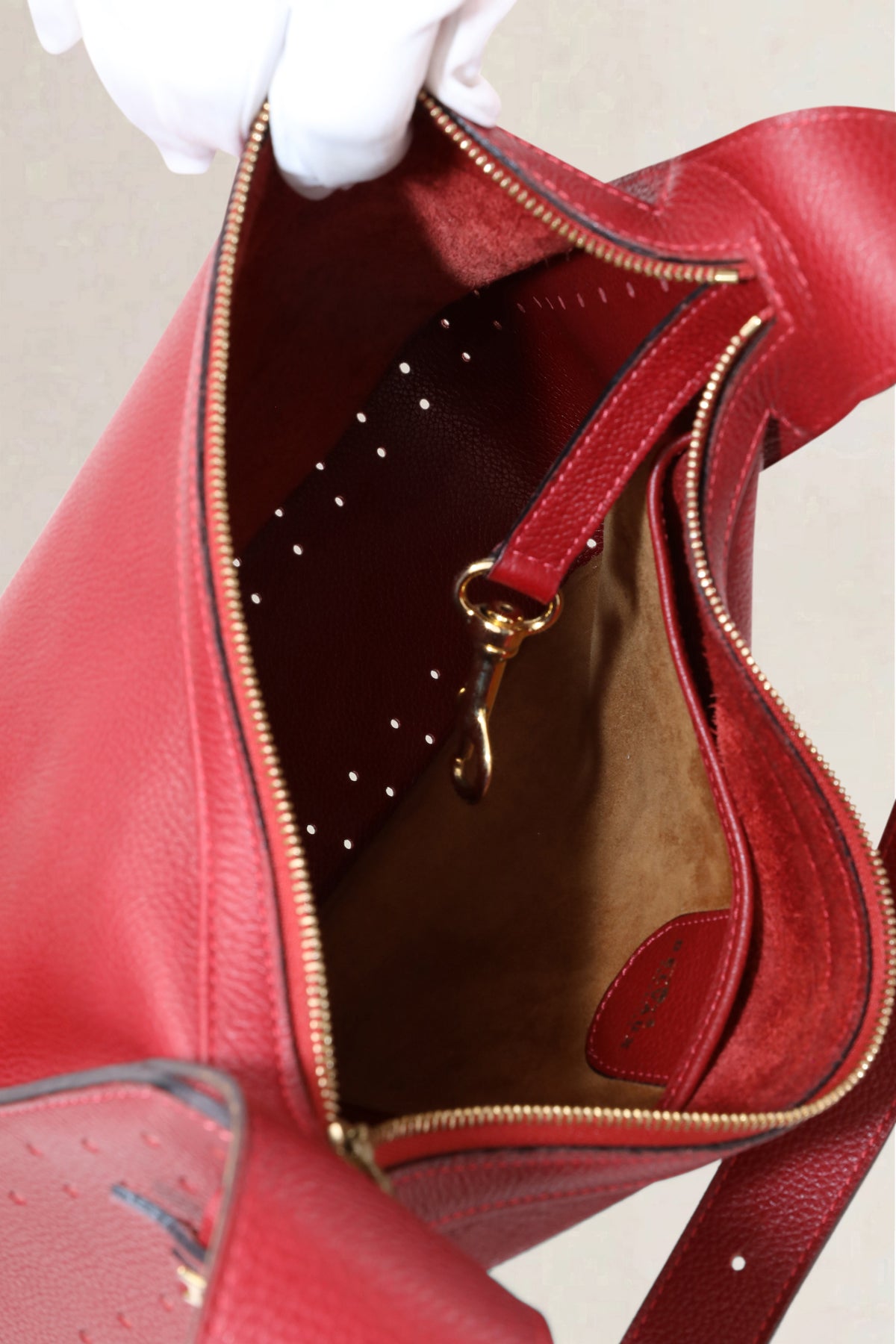 Delvaux Rosso Pensée Jumping Calf Shoulder Bag