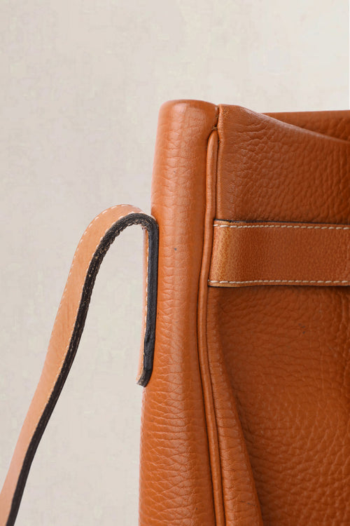 Delvaux Cognac Bannière Jumping Calf Crossbody Bag