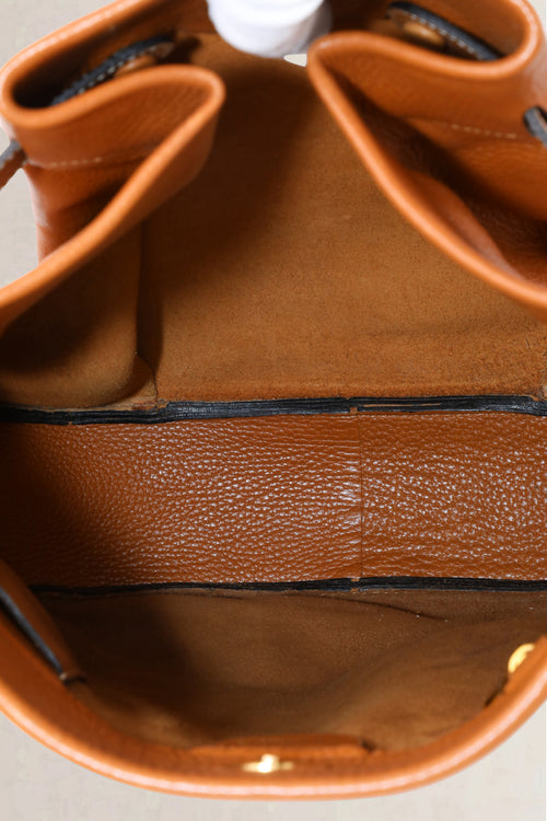 Delvaux Cognac Bannière Jumping Calf Crossbody Bag