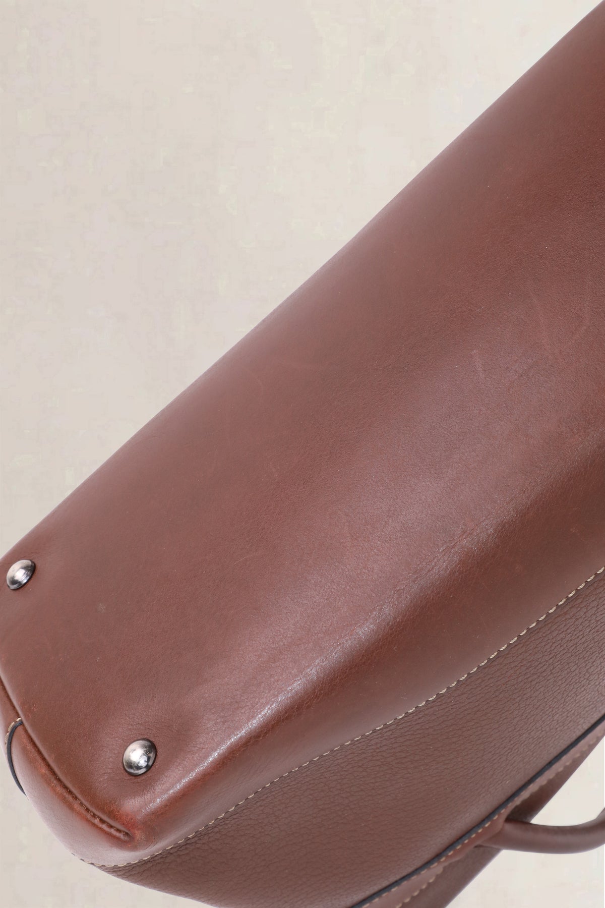 Delvaux Dark Brown Deux Le Dix Top Handle Bag