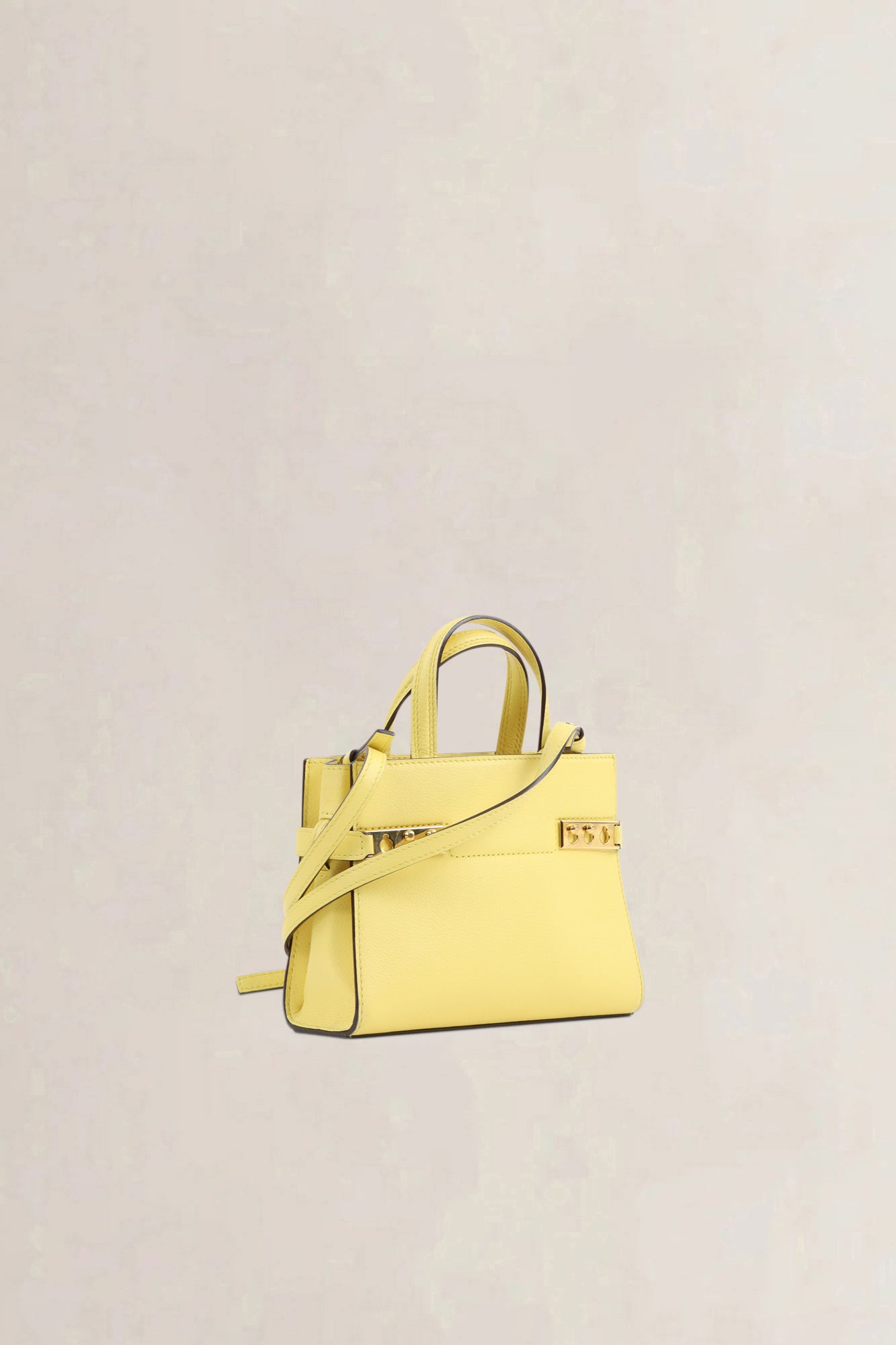 Delvaux Tempête Crush Yellow Mini Crossbody Bag
